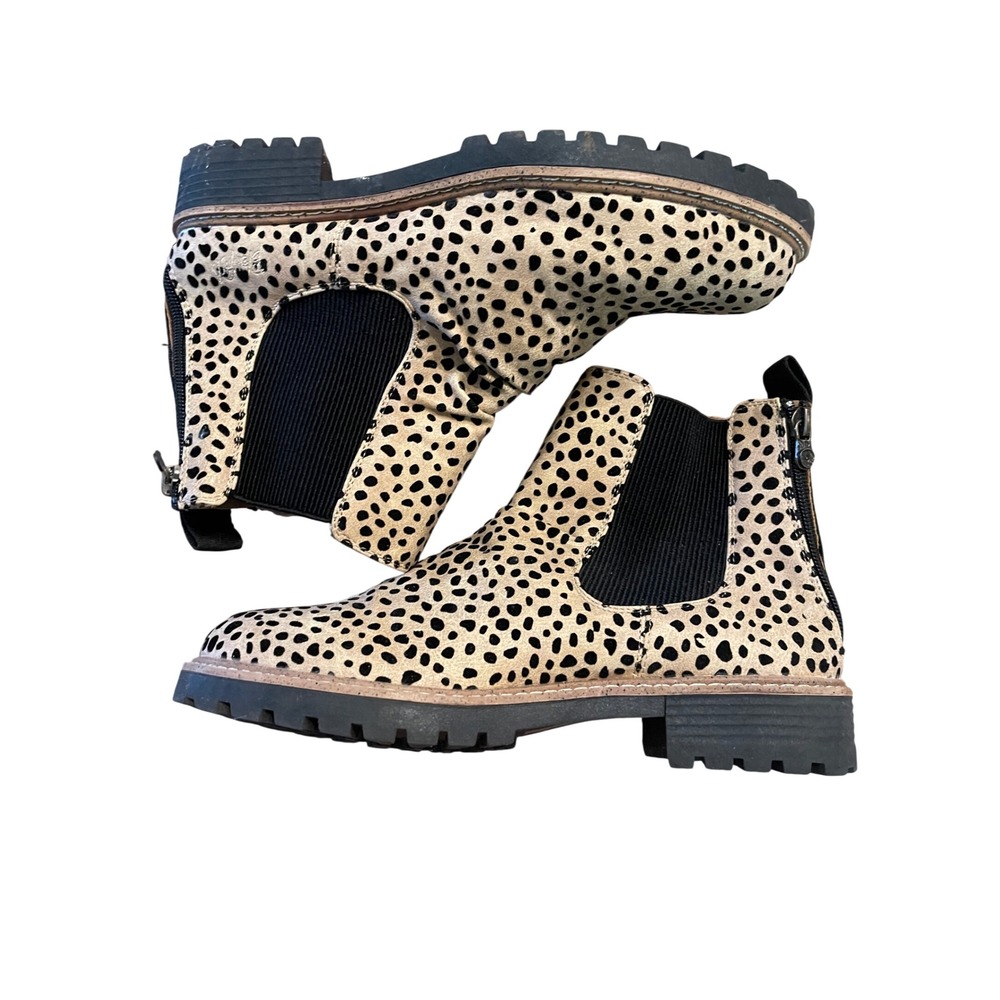 Blowfish Leopard Print Lug Sole Chelsea Boots Ankle Booties Zip Chunky 10 - Picture 2 of 11